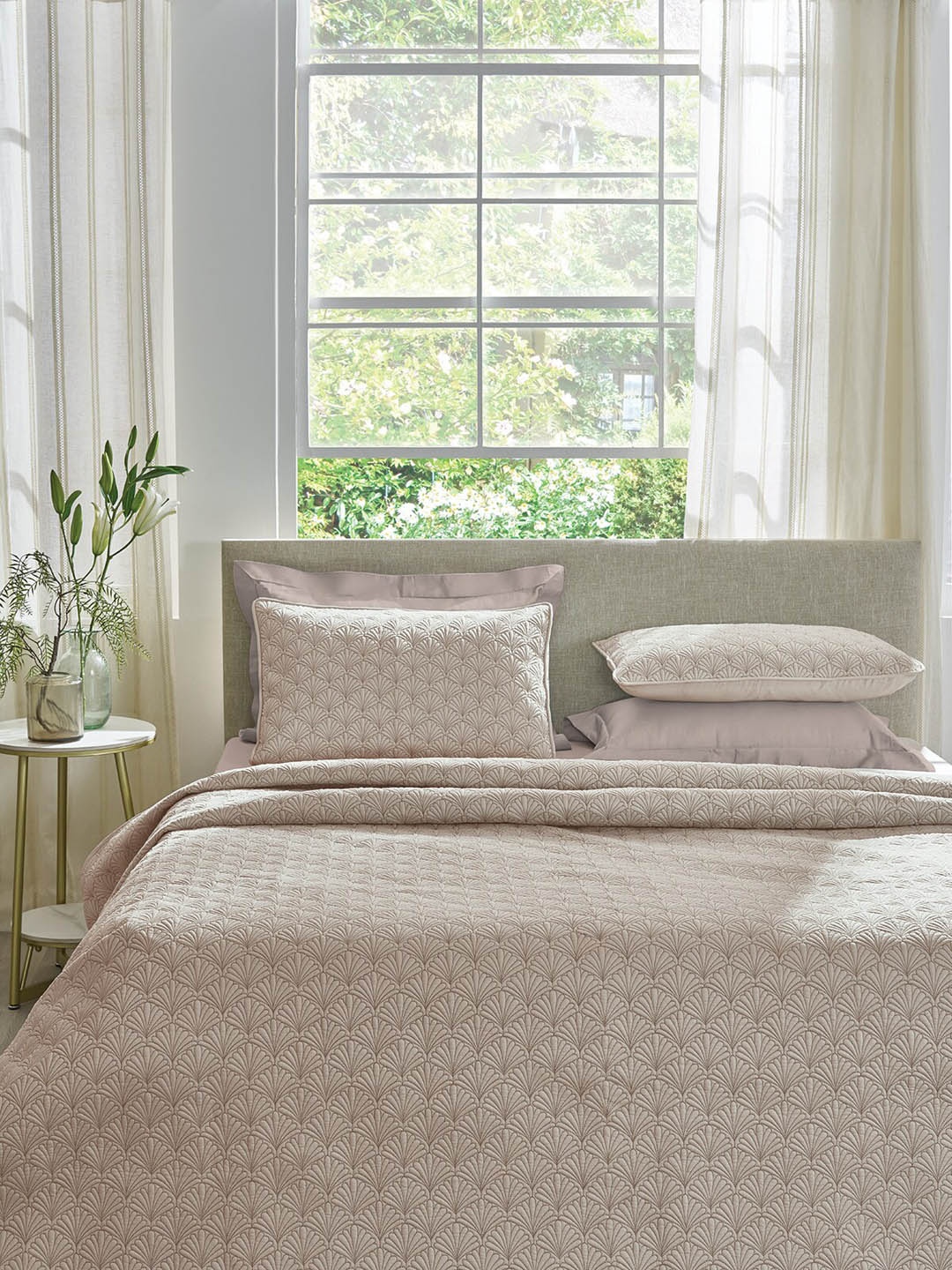 

DDecor Beige Mild Winter Floral Embroidered 210 GSM Double Bed Quilt With 2 Pillow Covers