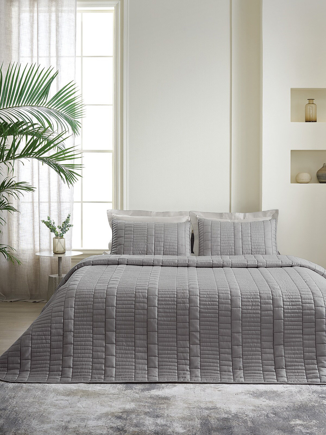 

DDecor Pure Cotton 210 TC Bed Covers, Grey