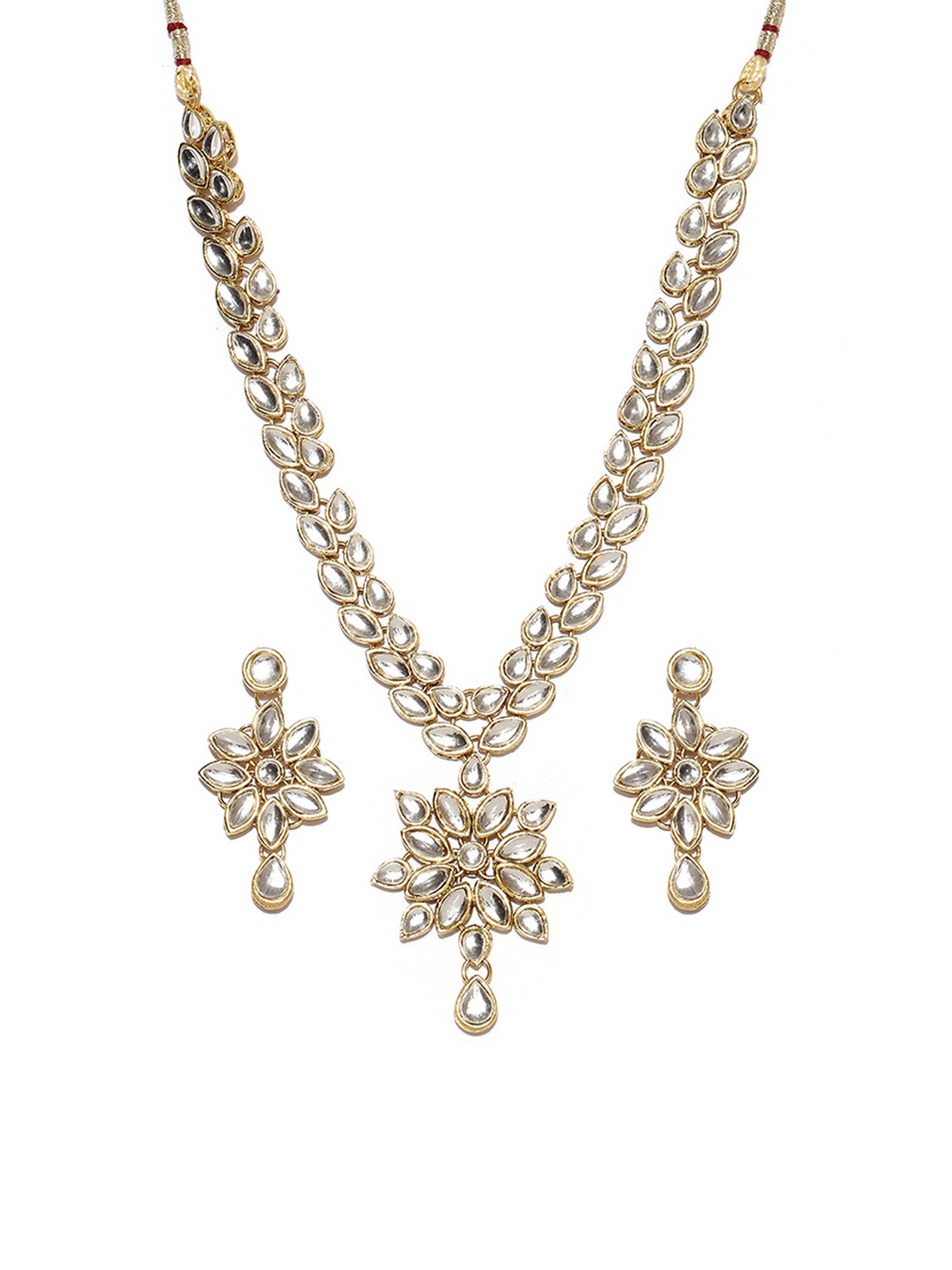 

Shining Diva Gold-Toned Stone-Studded Jewellery Set