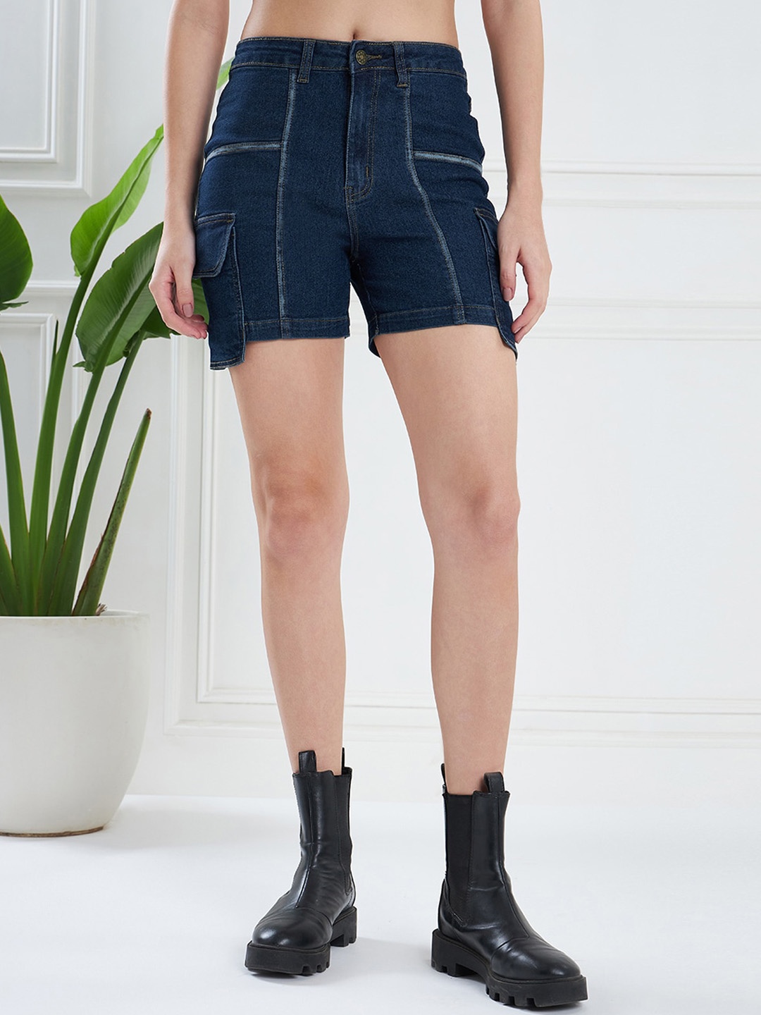 

KASSUALLY Women Blue Denim Shorts