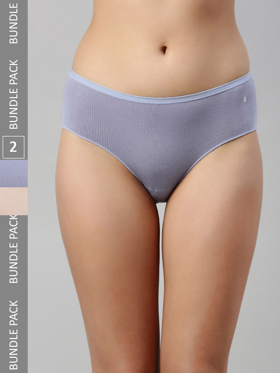 

Enamor Women Pack Of 2 Mid-Rise Pure Cotton Bikini Briefs, Beige