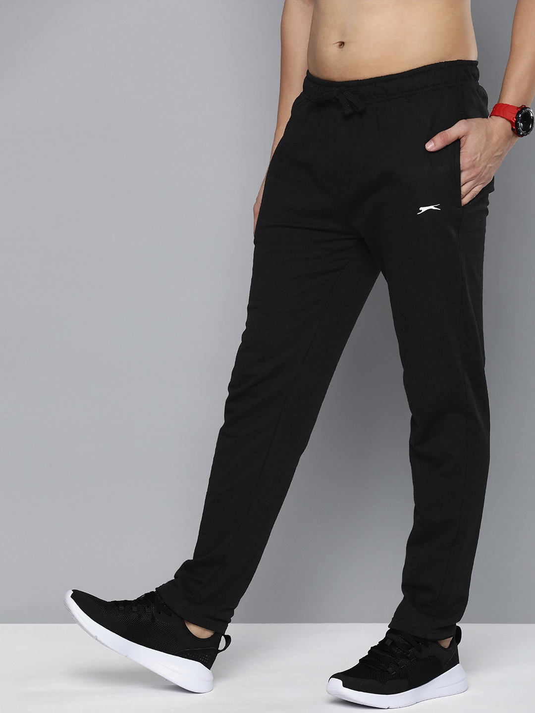 

Slazenger Men Solid Slim-Fit Track Pants, Black