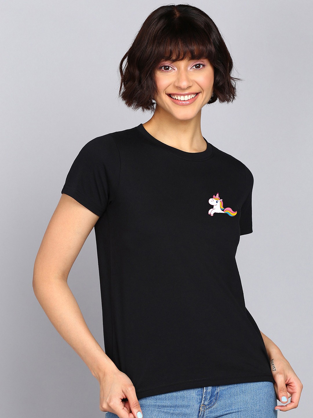 

Adyavastram Round Neck Regular Fit Cotton Casual T-shirt, Black