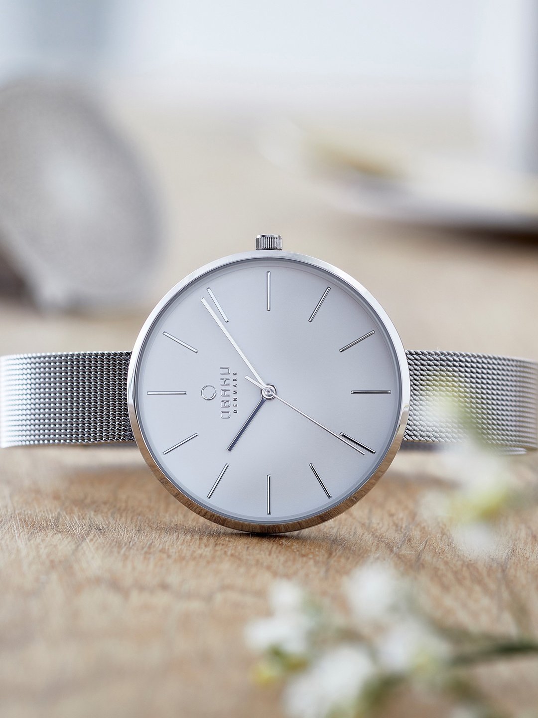 

Obaku Women White Analogue Watch V211LXCIMC