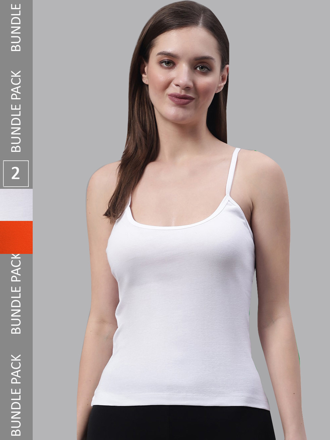 

FBAR Pack Of 2 Non-Padded Pure Cotton Bio Wash Camisoles, White