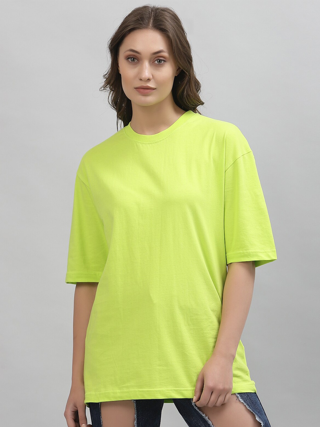 

Gavin Paris Drop Shoulder Sleeves Pure Cotton Loose T-shirt, Green
