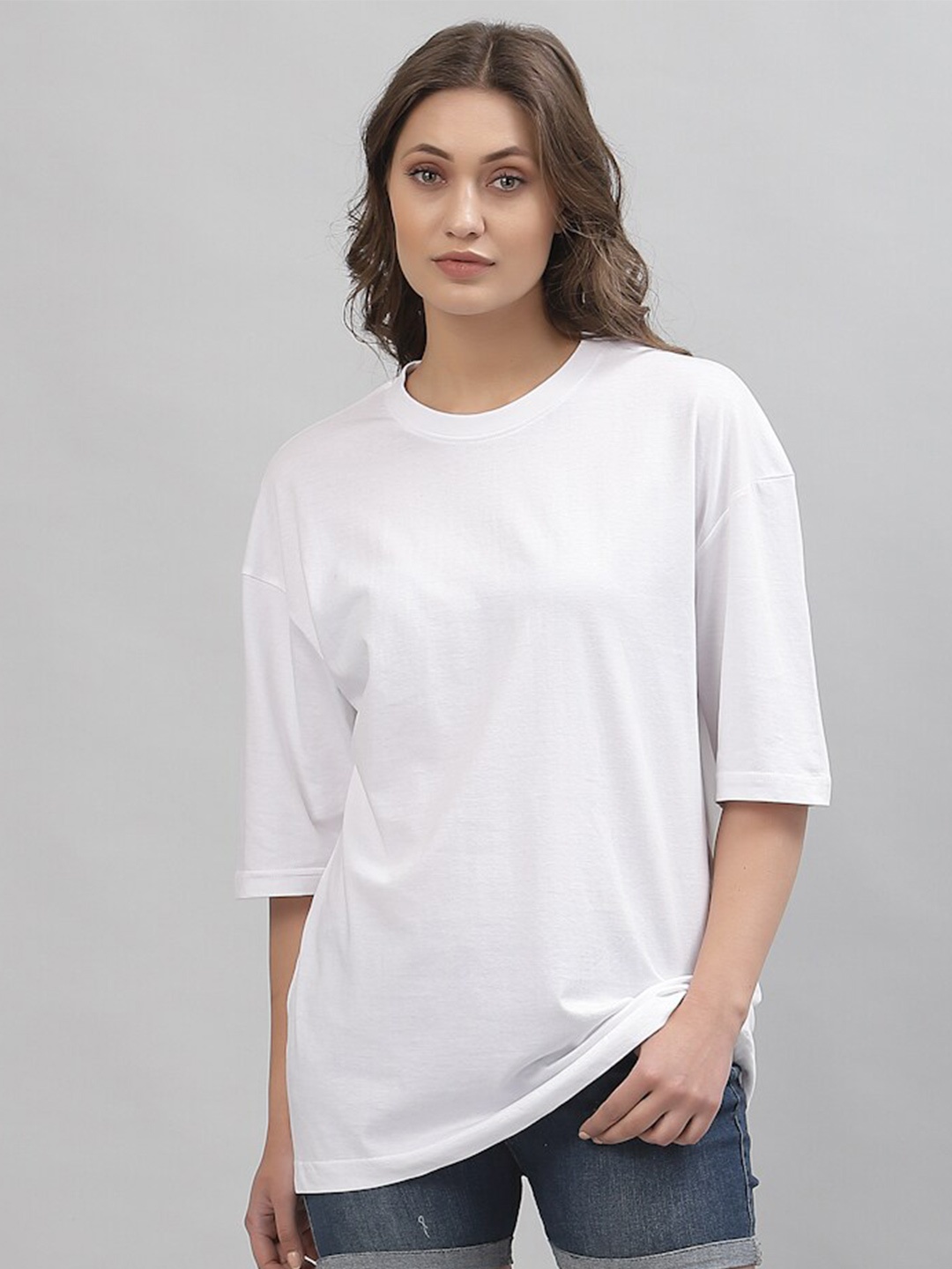 

Gavin Paris Drop Shoulder Sleeves Pure Cotton Loose T-shirt, White