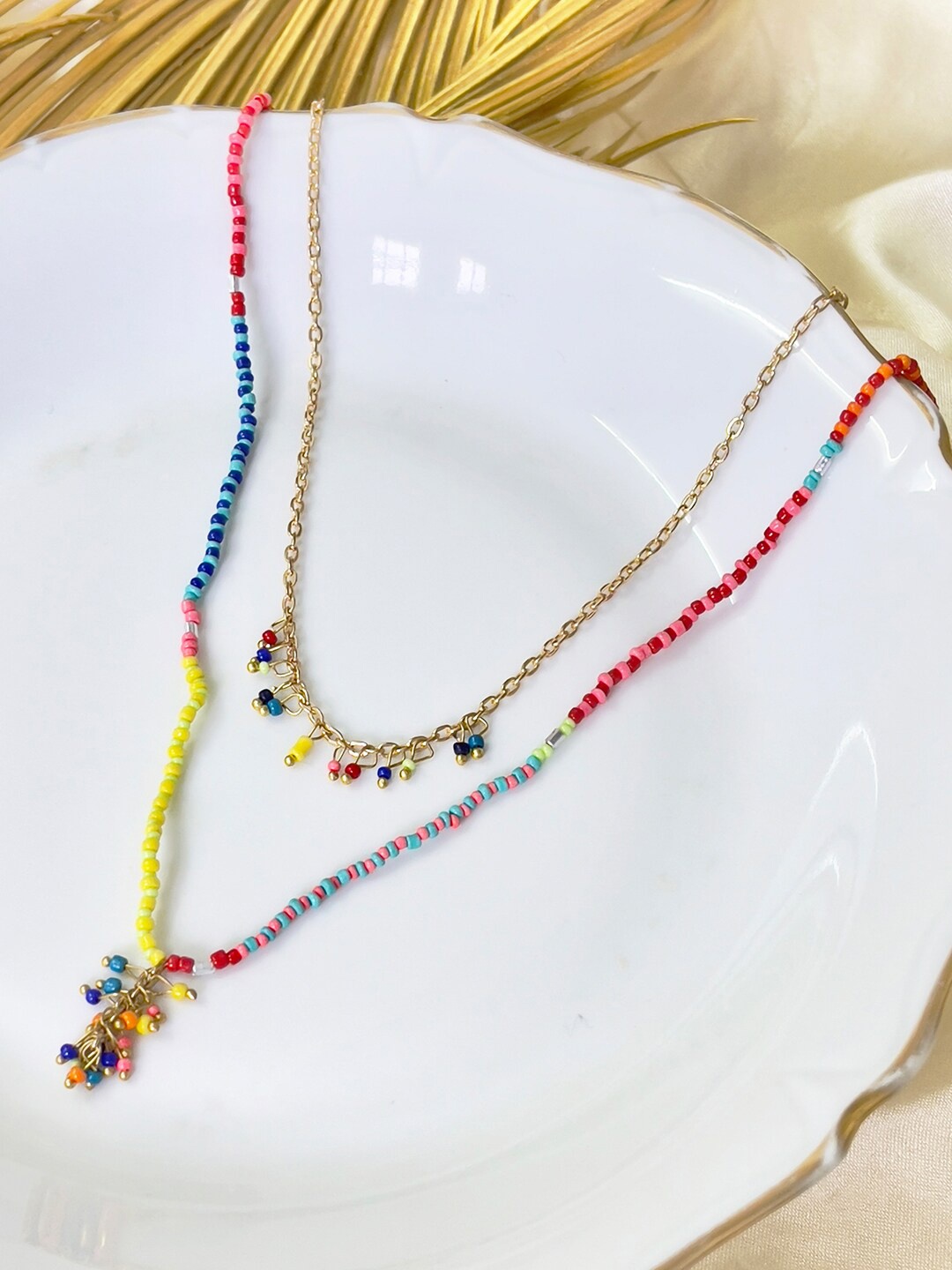 

Ayesha Gold-Plated Beaded Long Layered Necklace