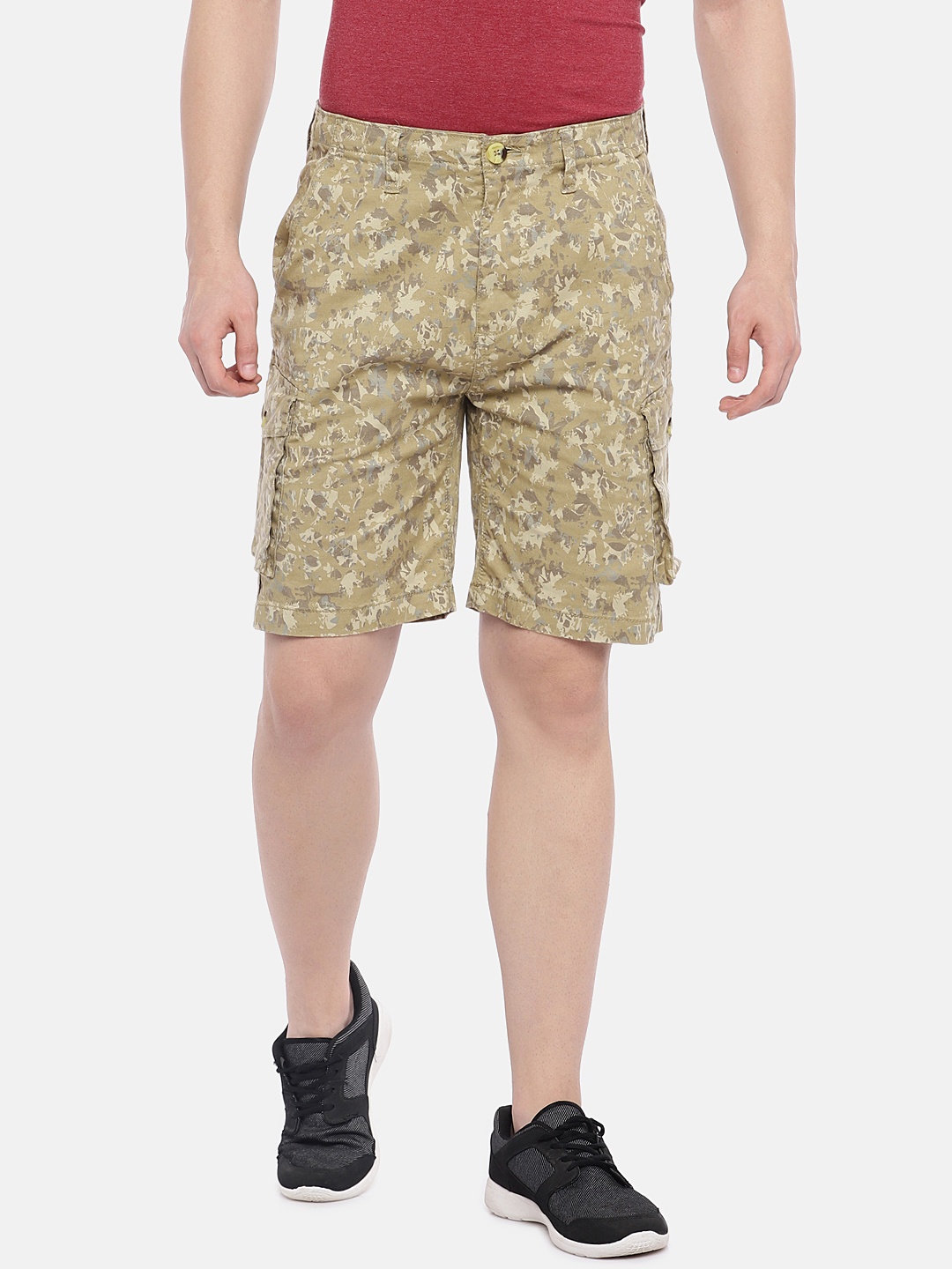 

Wildcraft Men Khaki Printed Camouflage Bermuda Shorts