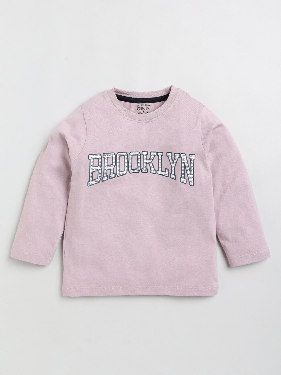 

Ginie Boys Typography Printed Cotton T-shirt, Pink