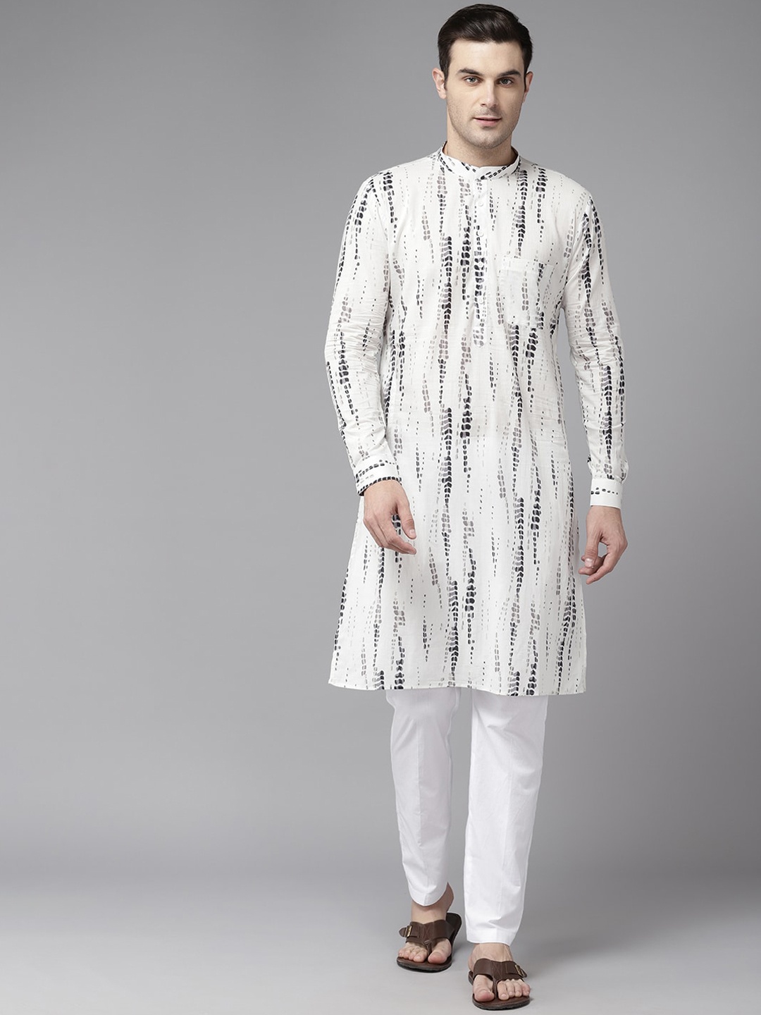 

See Designs Shibori Dyed Pure Cotton Straight Kurta, White