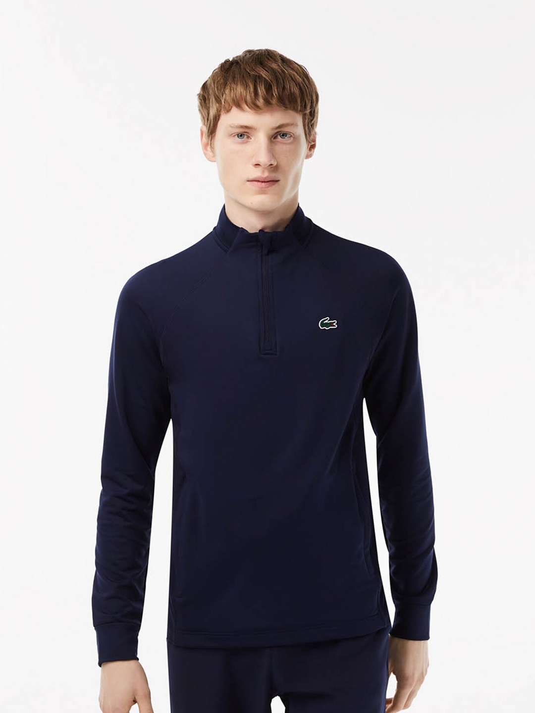 

Lacoste Mock Collar Long Sleeves Pullover, Navy blue