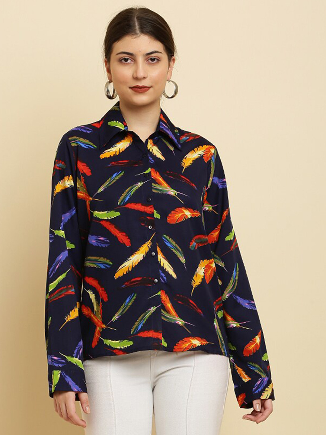 

HERE&NOW Violet Conversational Printed Opaque Casual Shirt