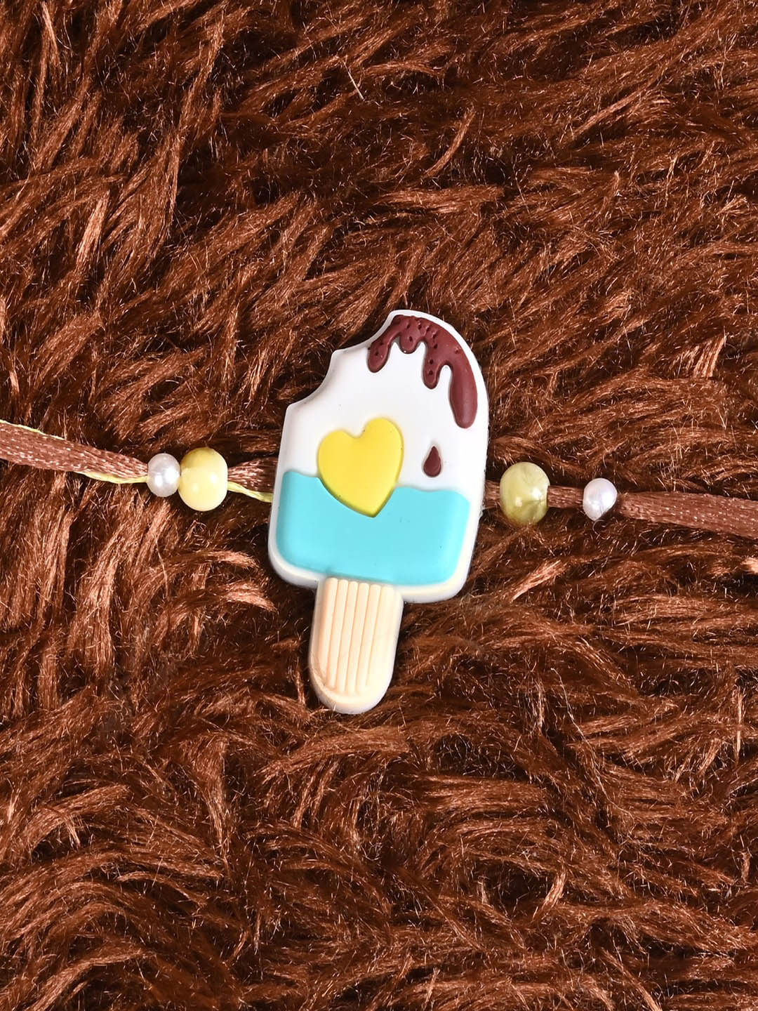 

Jewelz Unisex Ice Cream Charm Detail Rakhi, Brown