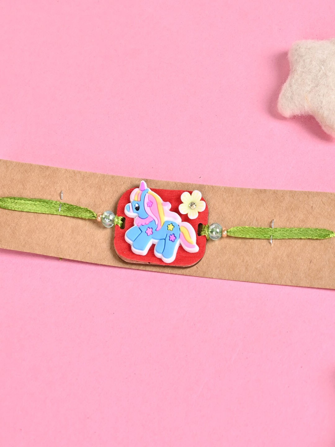 

Jewelz Kids Unicorn Charm Rakhi, Red