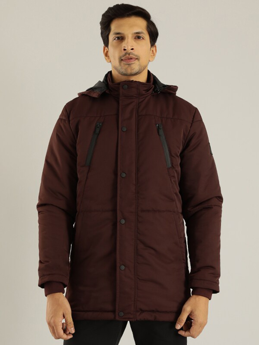 

Indian Terrain Lightweight Longline Padded Jacket, Burgundy