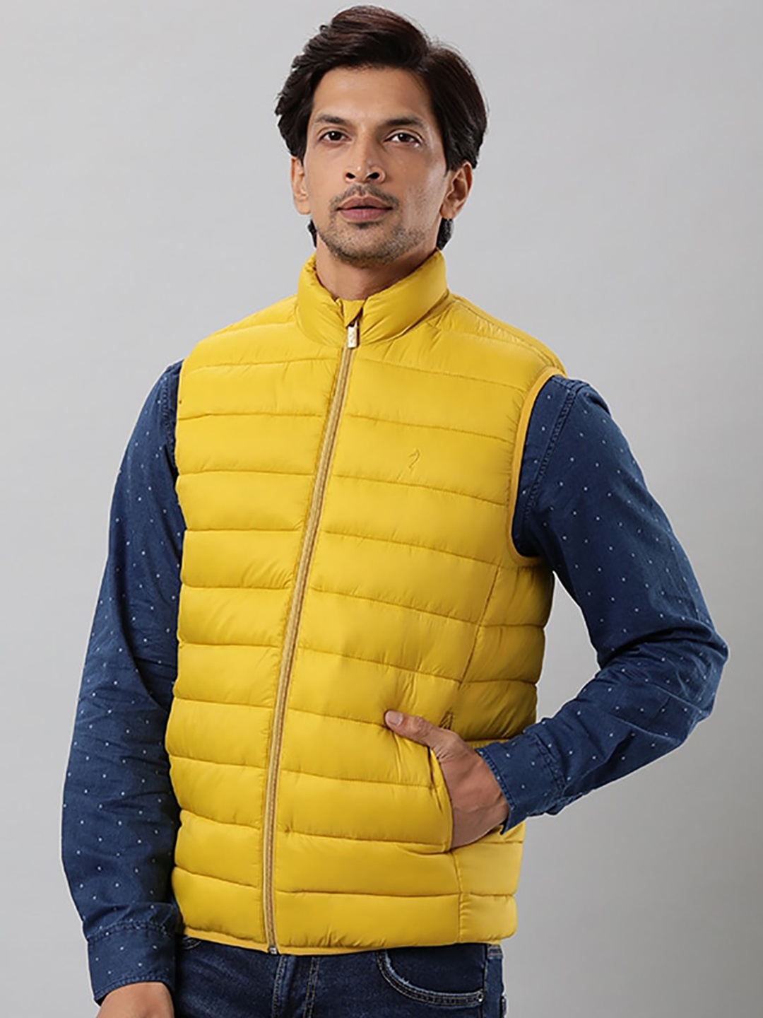 

Indian Terrain Mock Collar Lightweight Puffer Jacket, Yellow