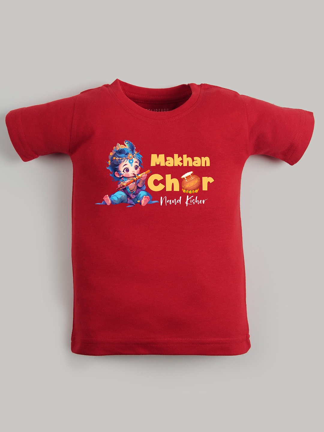 

FFLIRTYGO Kids Round Neck Graphic Printed Cotton T-shirt, Red