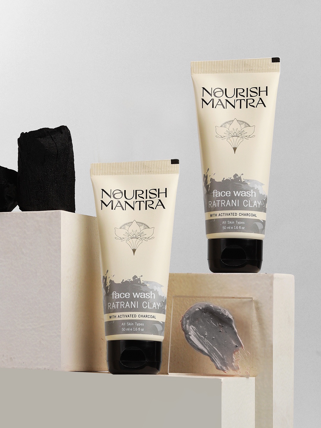 

Nourish Mantra Set Of 2 Ratrani Moroccan Lava Face Wash - 50 ml Each, Grey