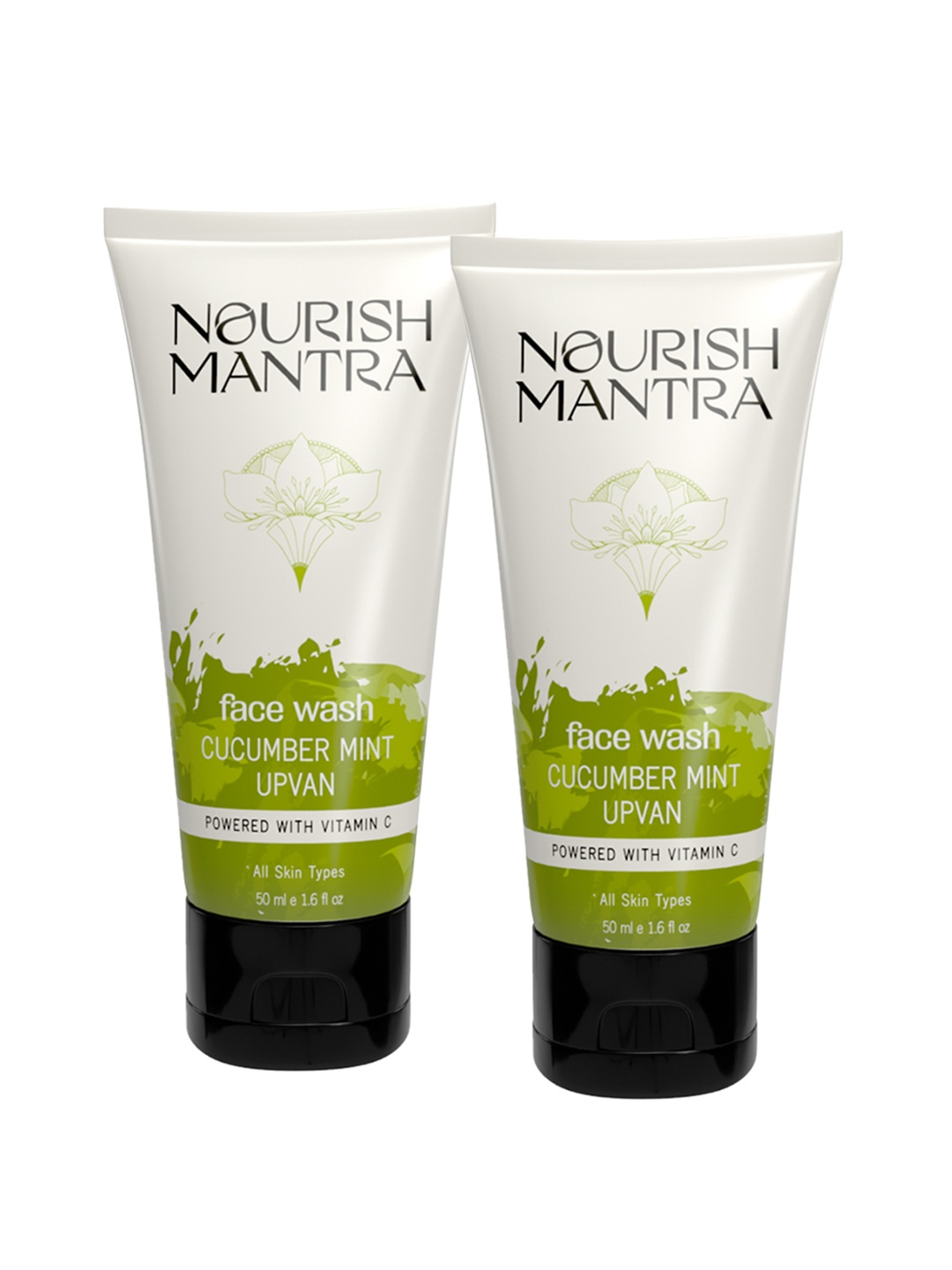 

Nourish Mantra Set Of 2 Cucumber Mint Upvan Face Wash - 50 ml Each, Lime green