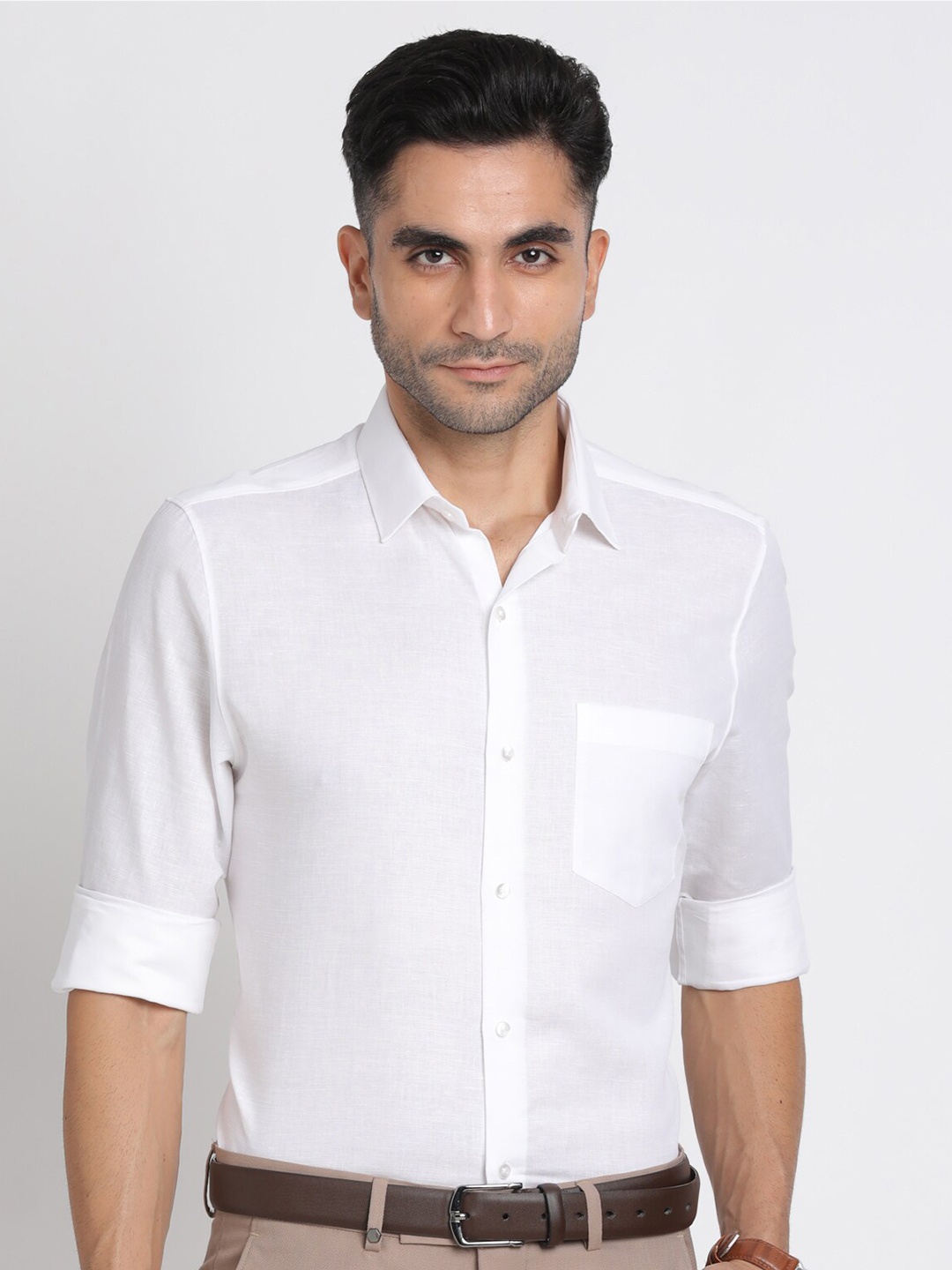 

Turtle Modern Slim Fit Pure Cotton Formal Shirt, White
