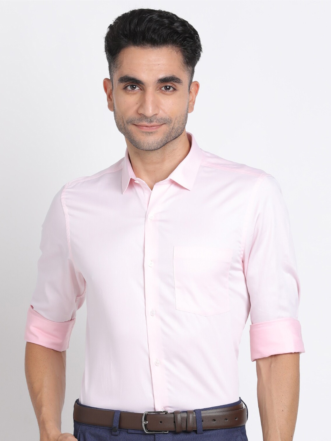 

Turtle Modern Slim Fit Pure Cotton Formal Shirt, Pink