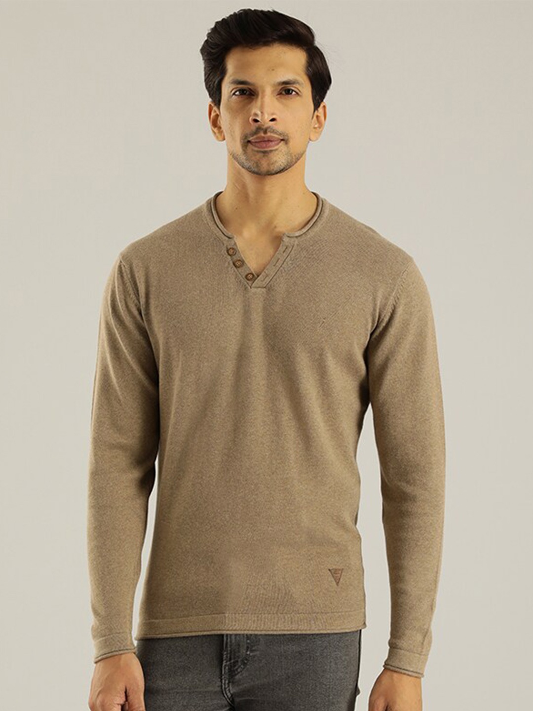 

Indian Terrain Cotton Long Sleeves Pullover, Brown