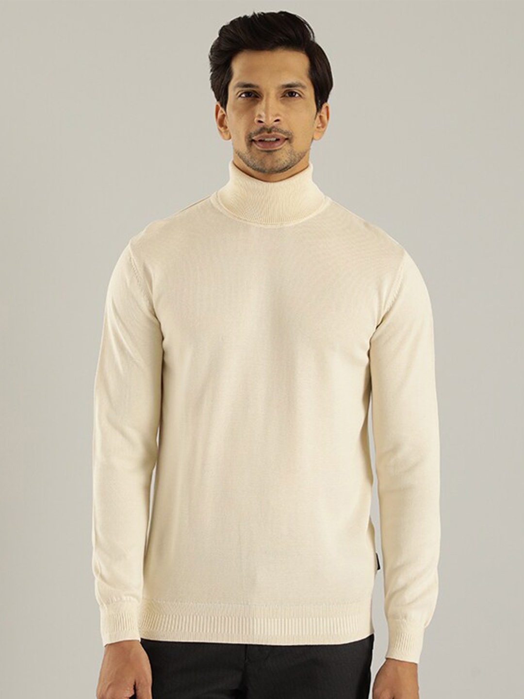 

Indian Terrain Turtle Neck Pure Cotton Pullover, Beige