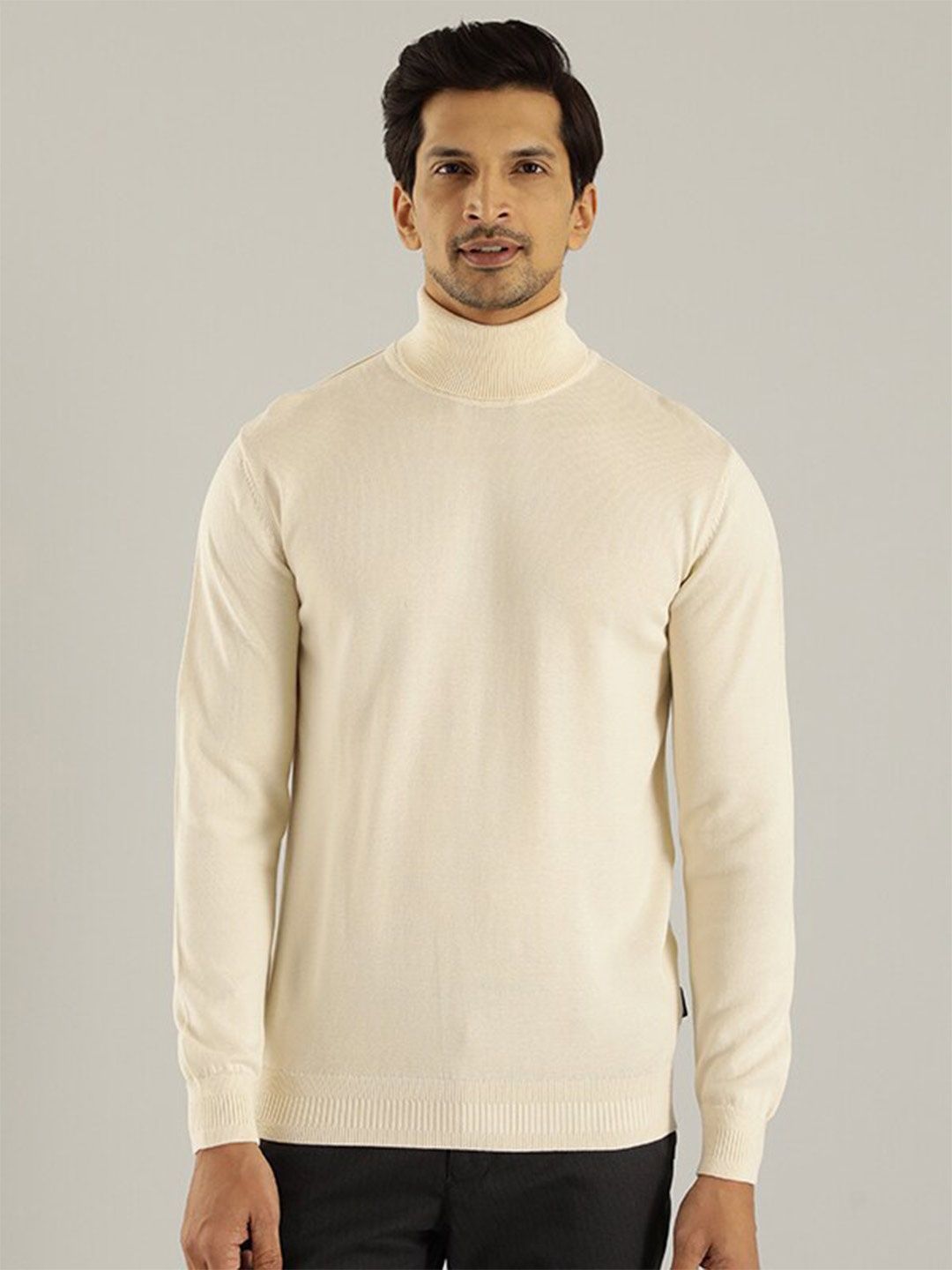 

Indian Terrain Turtle Neck Pure Cotton Pullover, Beige