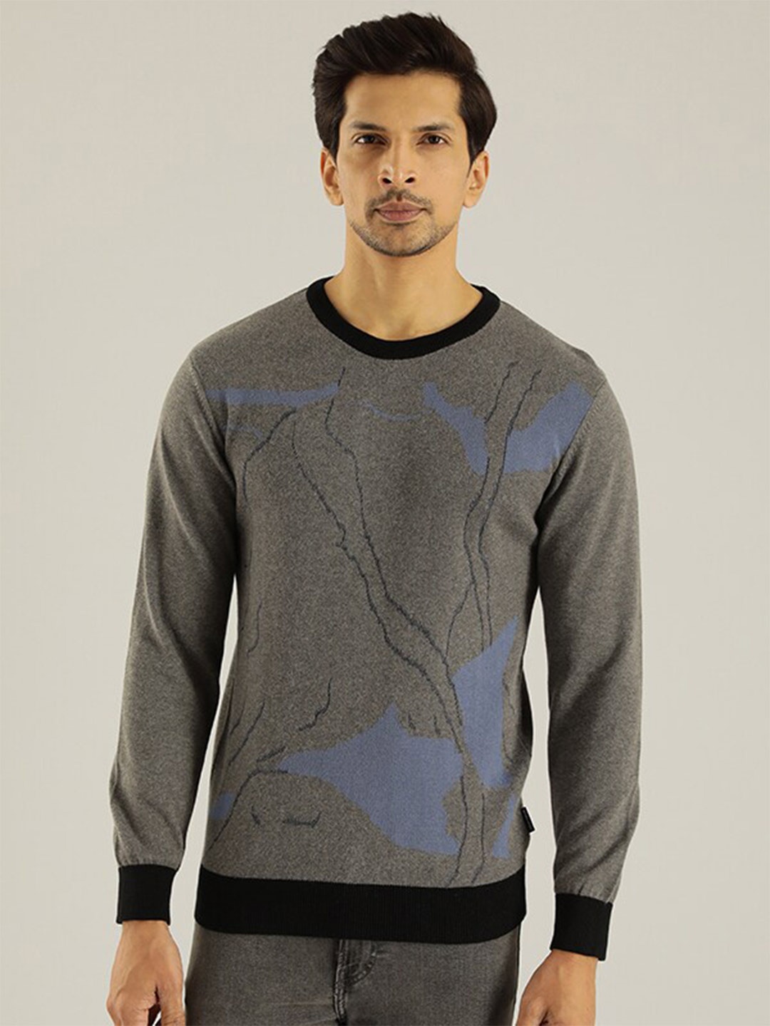 

Indian Terrain Printed Cotton Pullover Sweatshirt, Grey