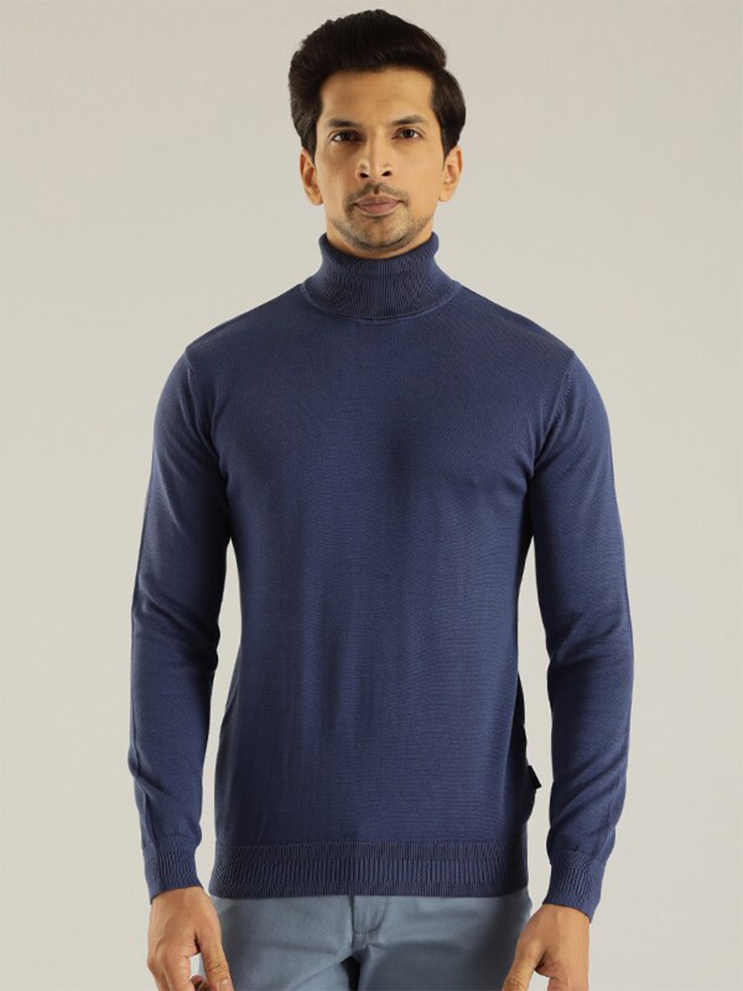 

Indian Terrain Turtle Neck Pure Cotton Pullover Sweaters, Navy blue