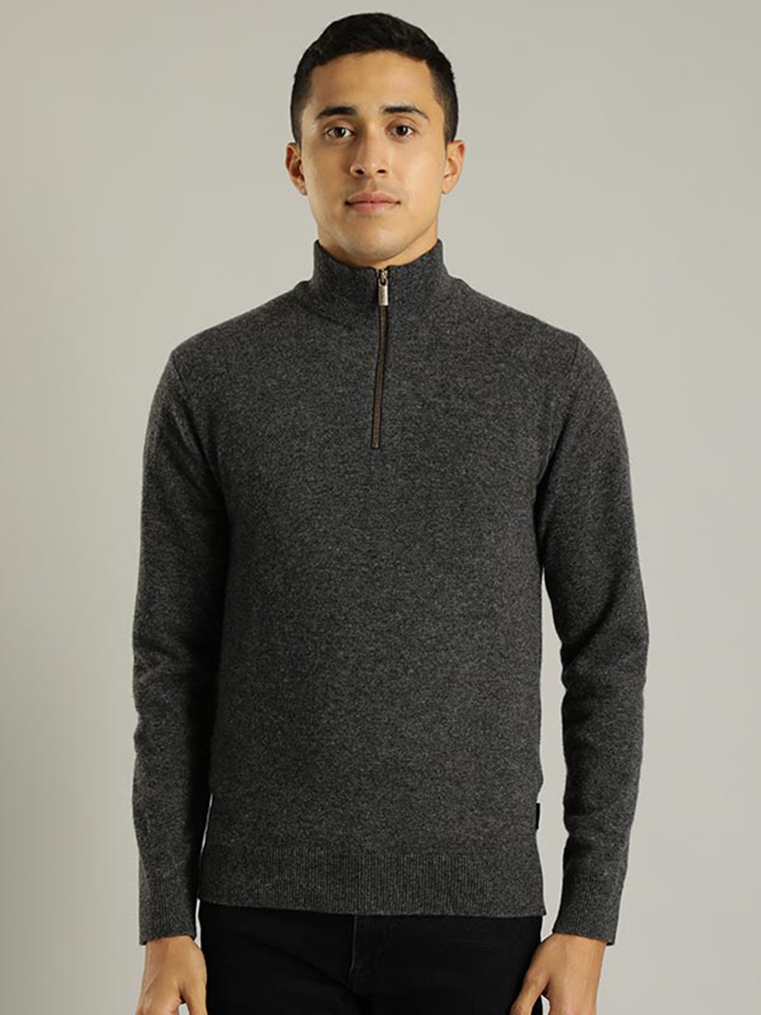 

Indian Terrain High Neck Ribbed Pullover Sweatshirt, Grey