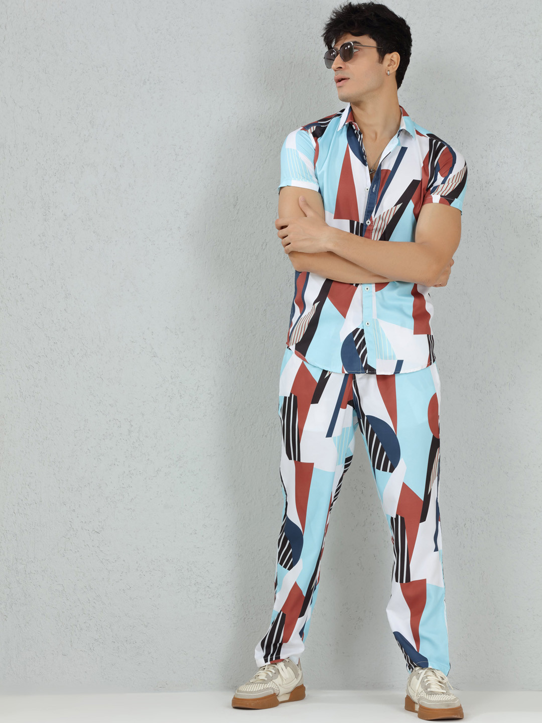 

DIMEH Abstract Printed Shirt & Trousers, Blue