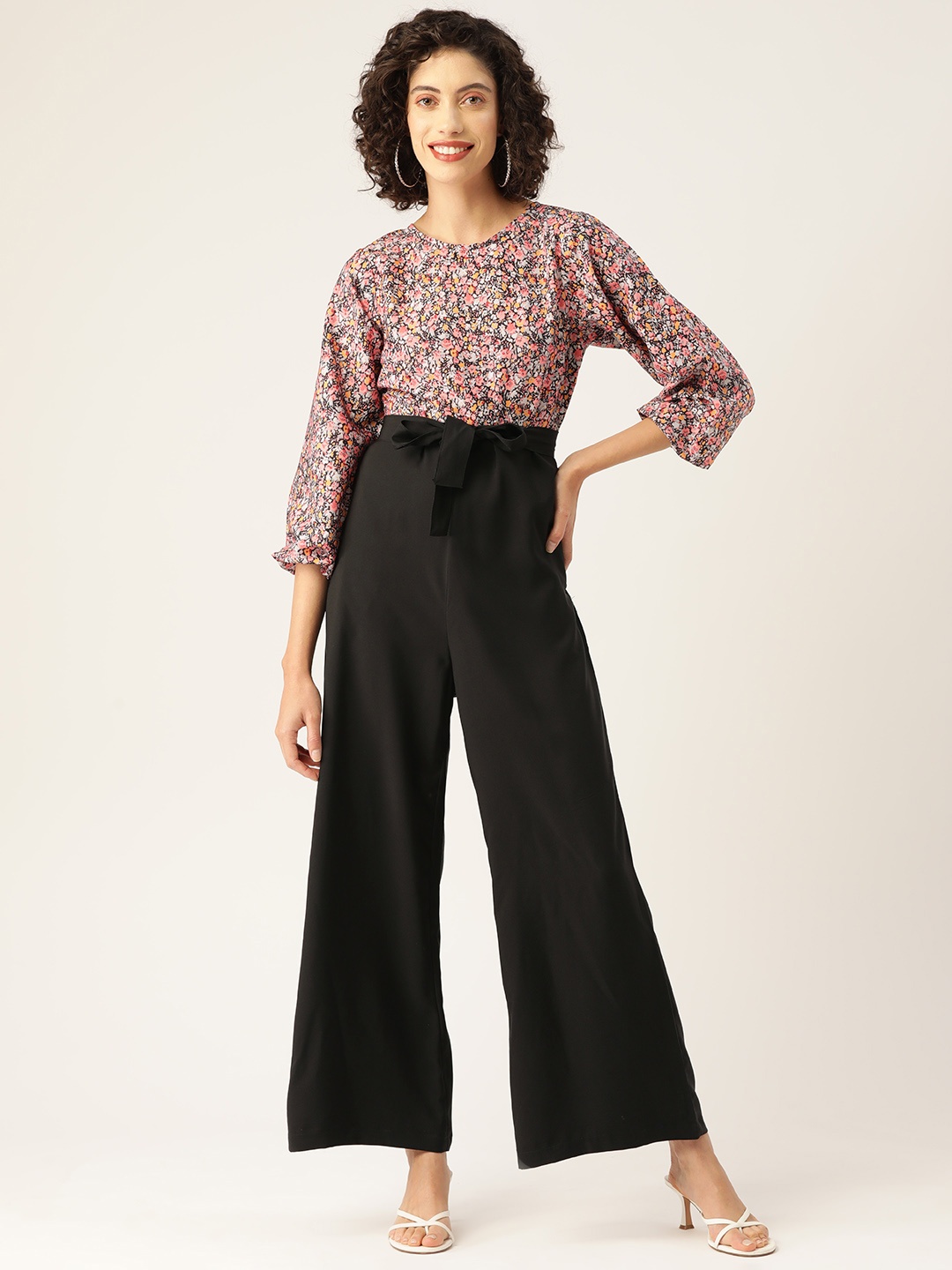 

Sleek Italia Printed Basic Jumpsuit, Black