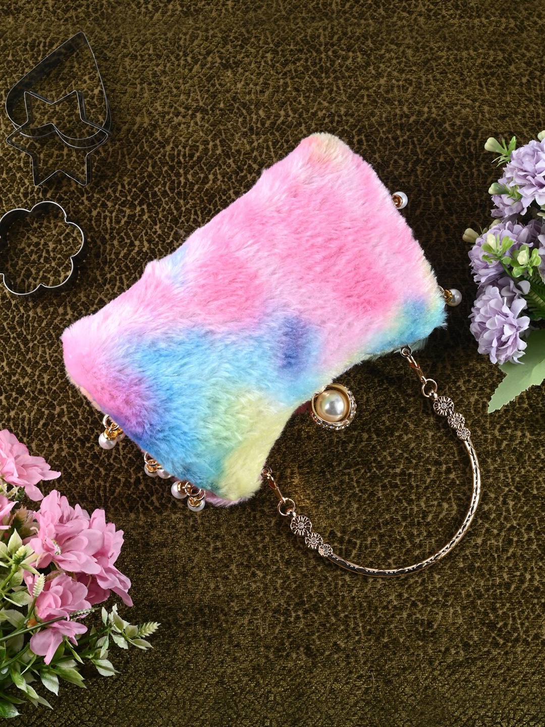 

Toobacraft Colourblocked Box Clutch, Pink
