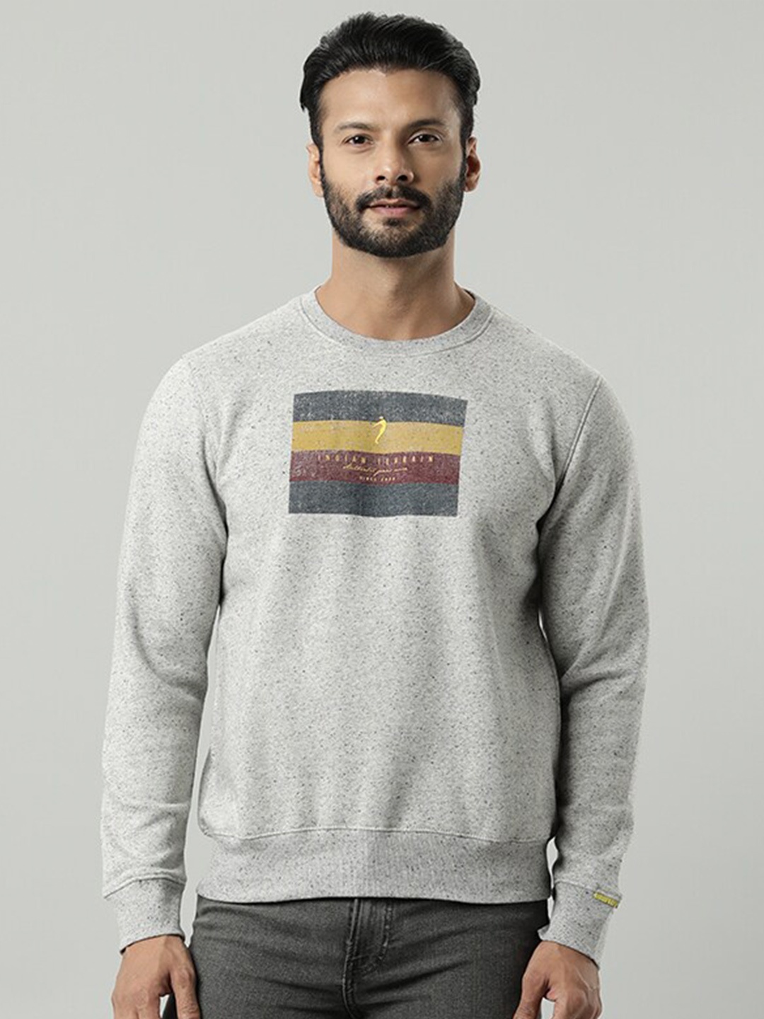 

Indian Terrain Typography Printed Sweatshirt, Grey