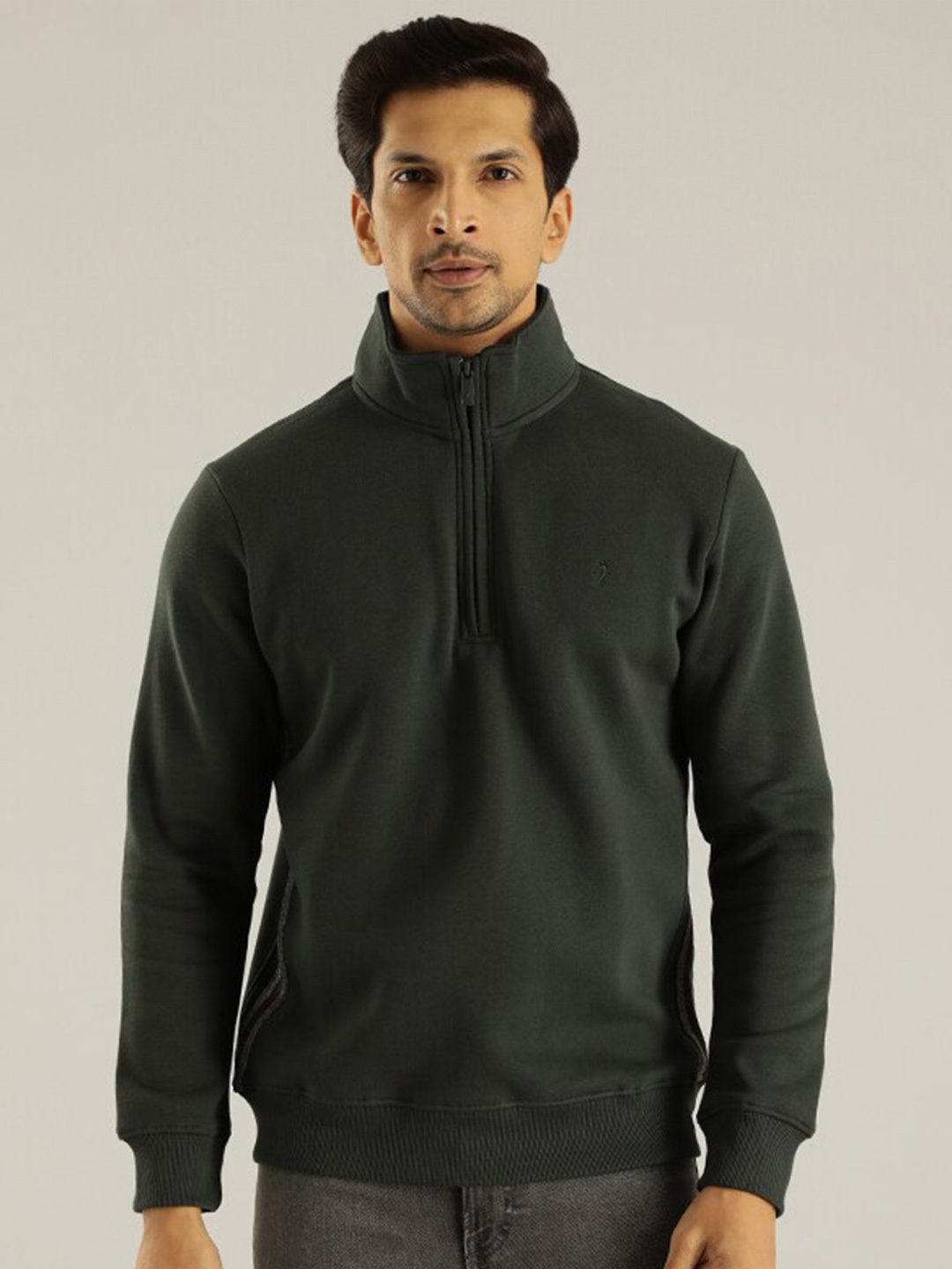 

Indian Terrain Mock Collar Long Sleeves Pullover, Black