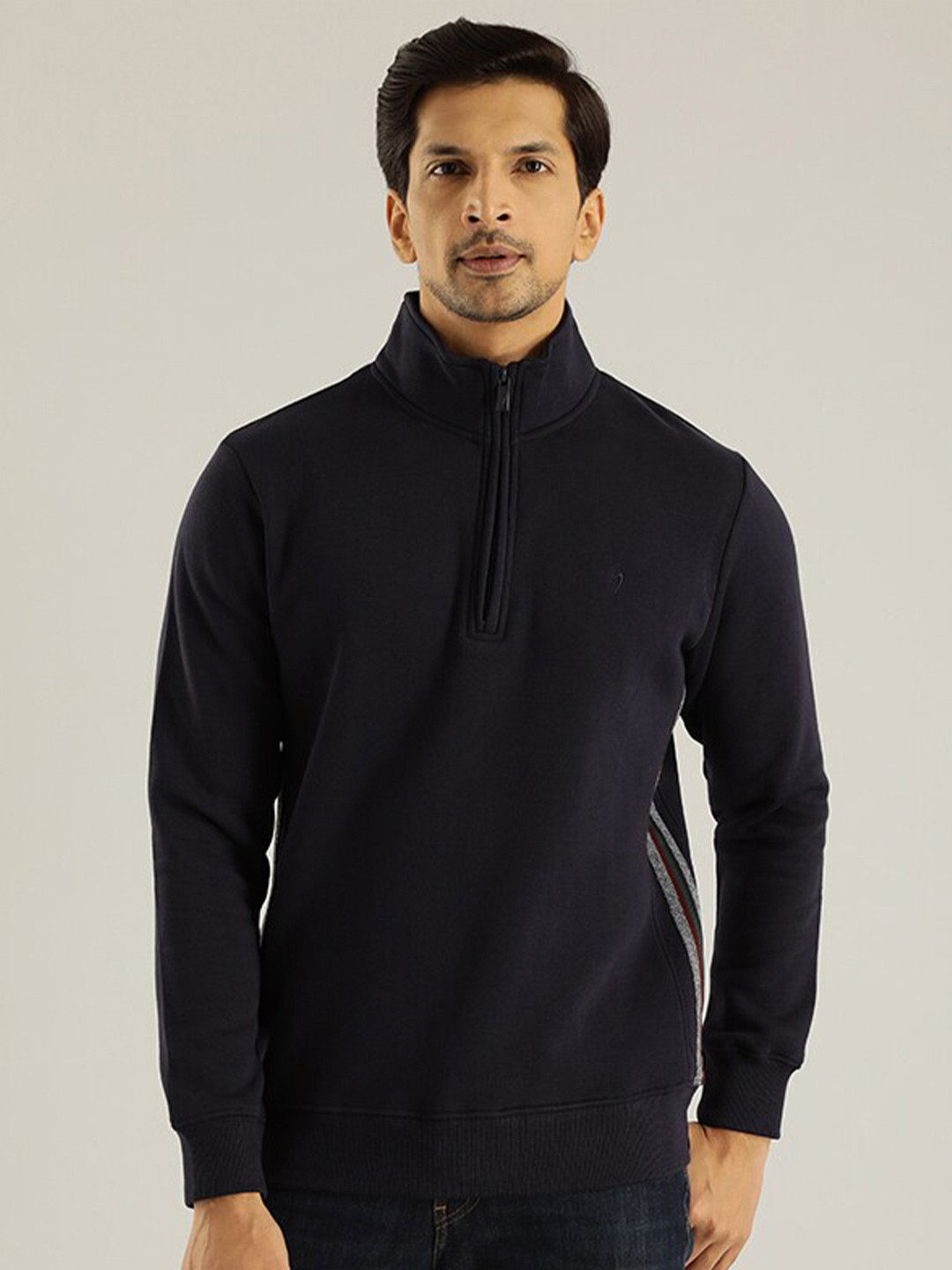 

Indian Terrain Mock Collar Sweatshirt, Navy blue