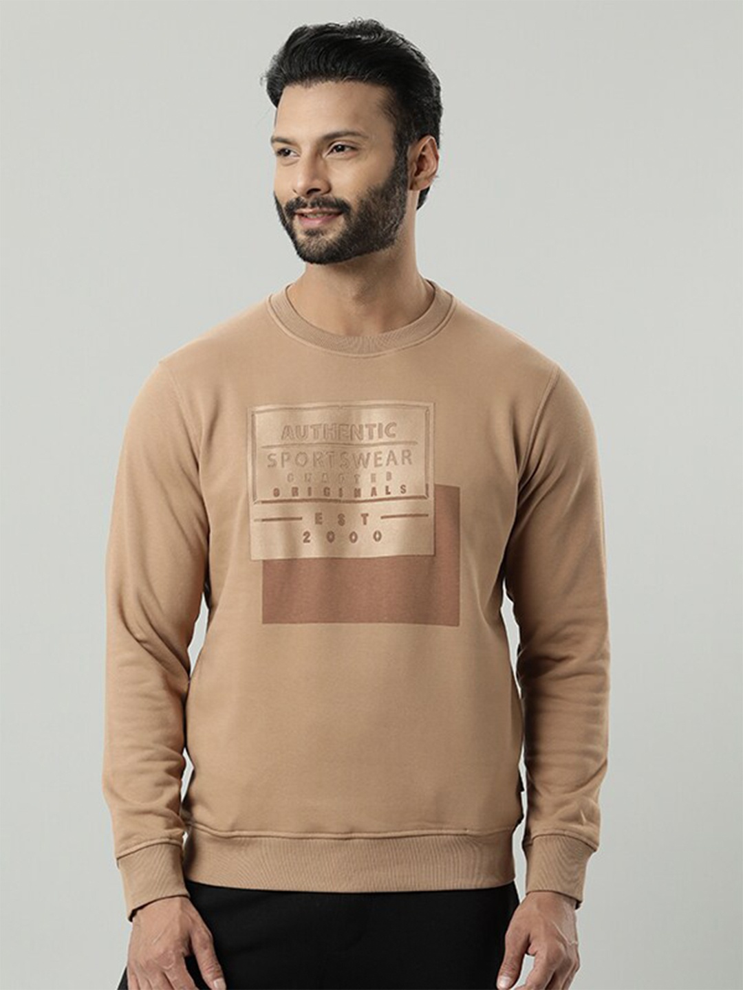 

Indian Terrain Typography Printed Pullover Sweatshirt, Brown