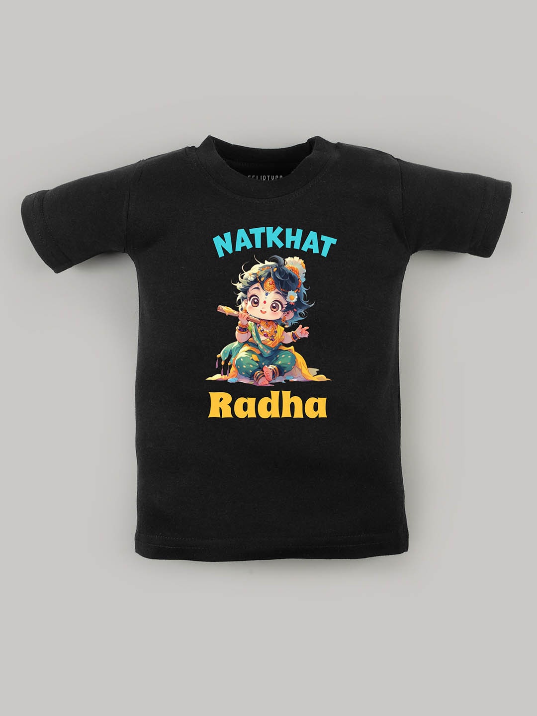 

FFLIRTYGO Kids Graphic Printed Pure Cotton T-shirt, Black