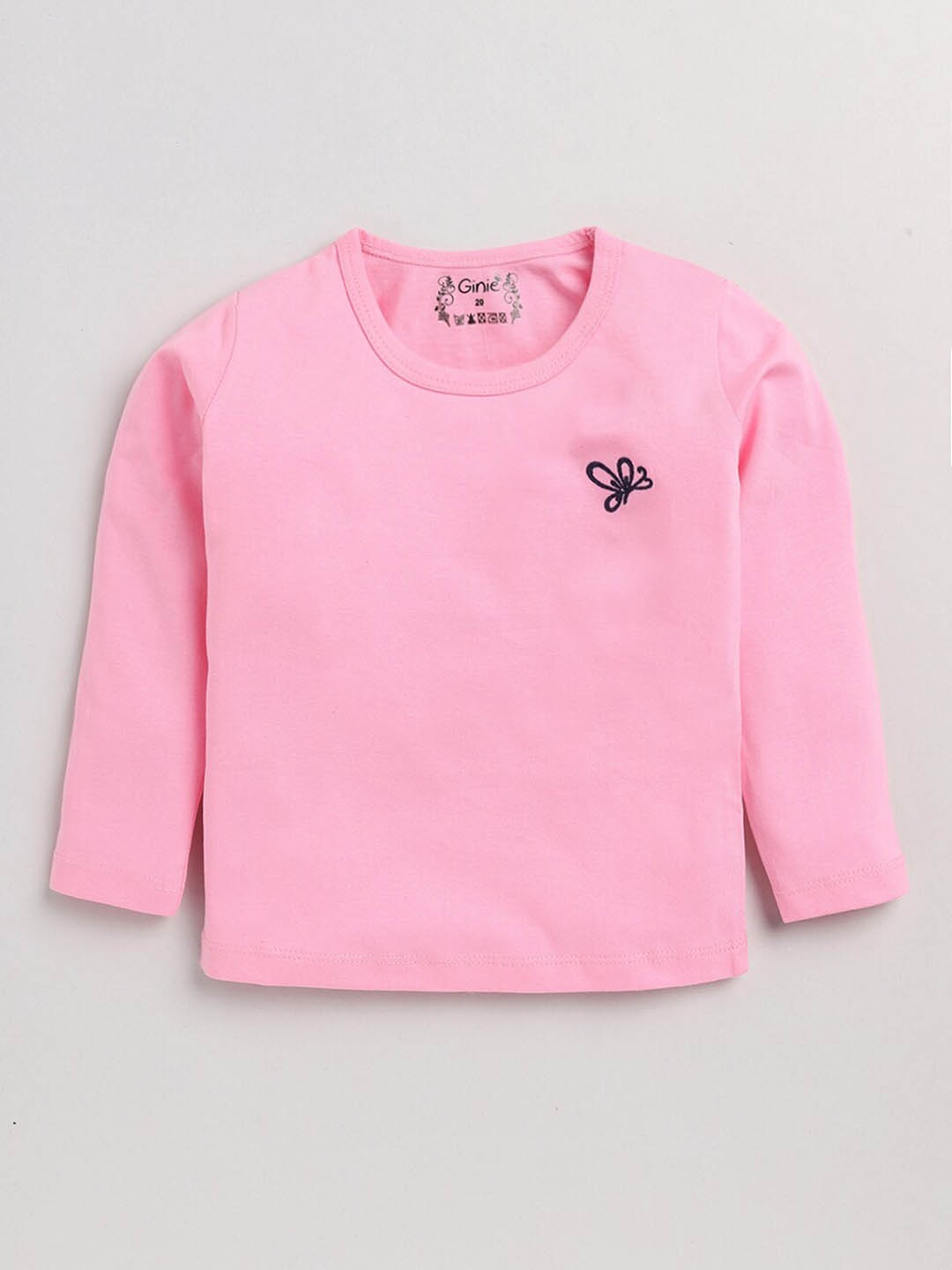 

Ginie Girls Round Neck Cotton Top, Pink