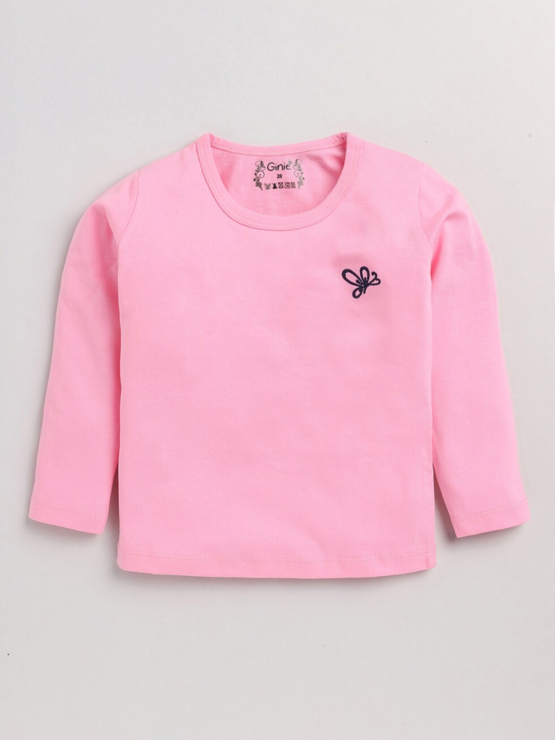 

Ginie Girls Round Neck Cotton Top, Pink