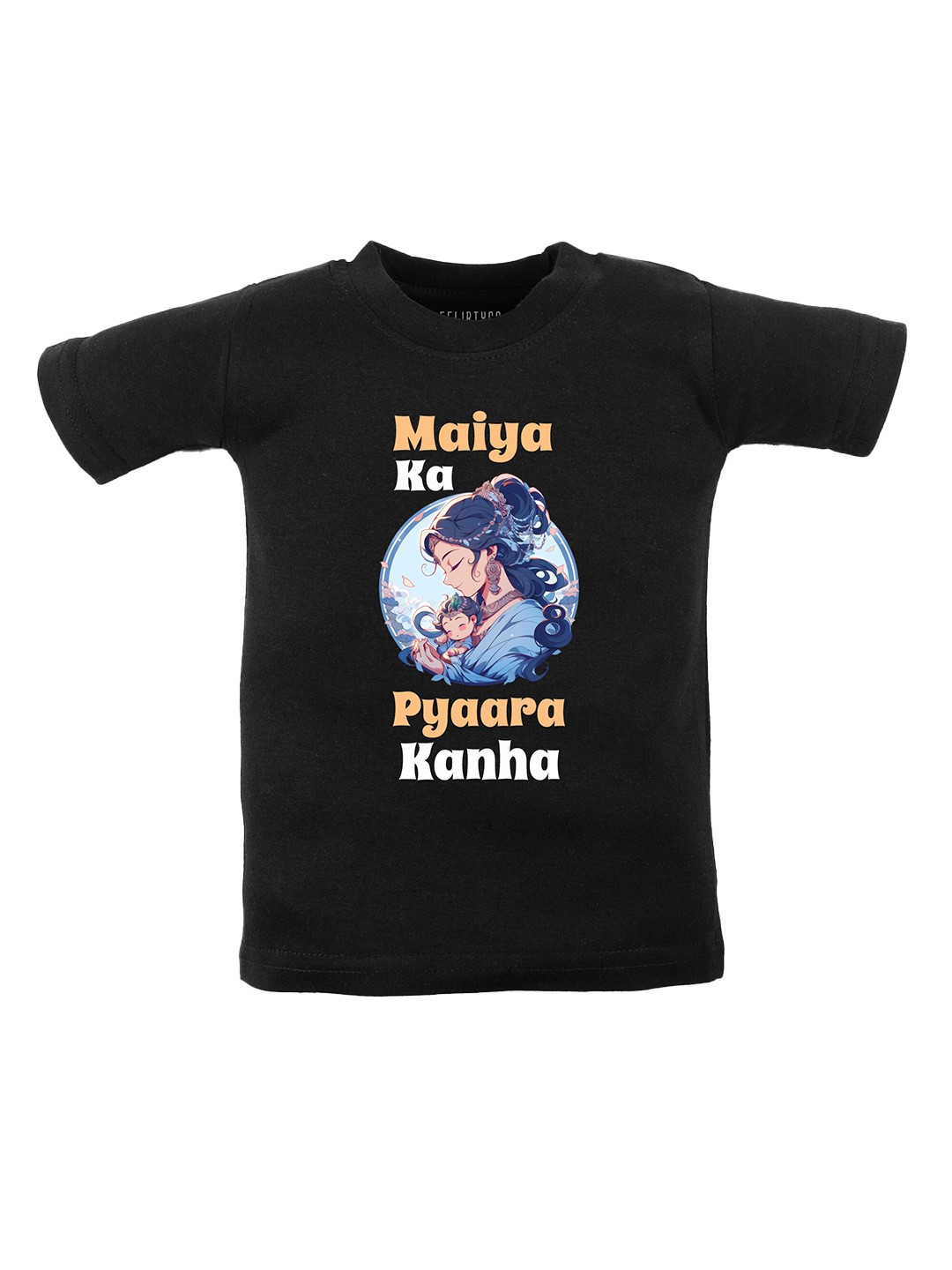 

FFLIRTYGO Kids Graphic Printed Pure Cotton T-shirt, Black
