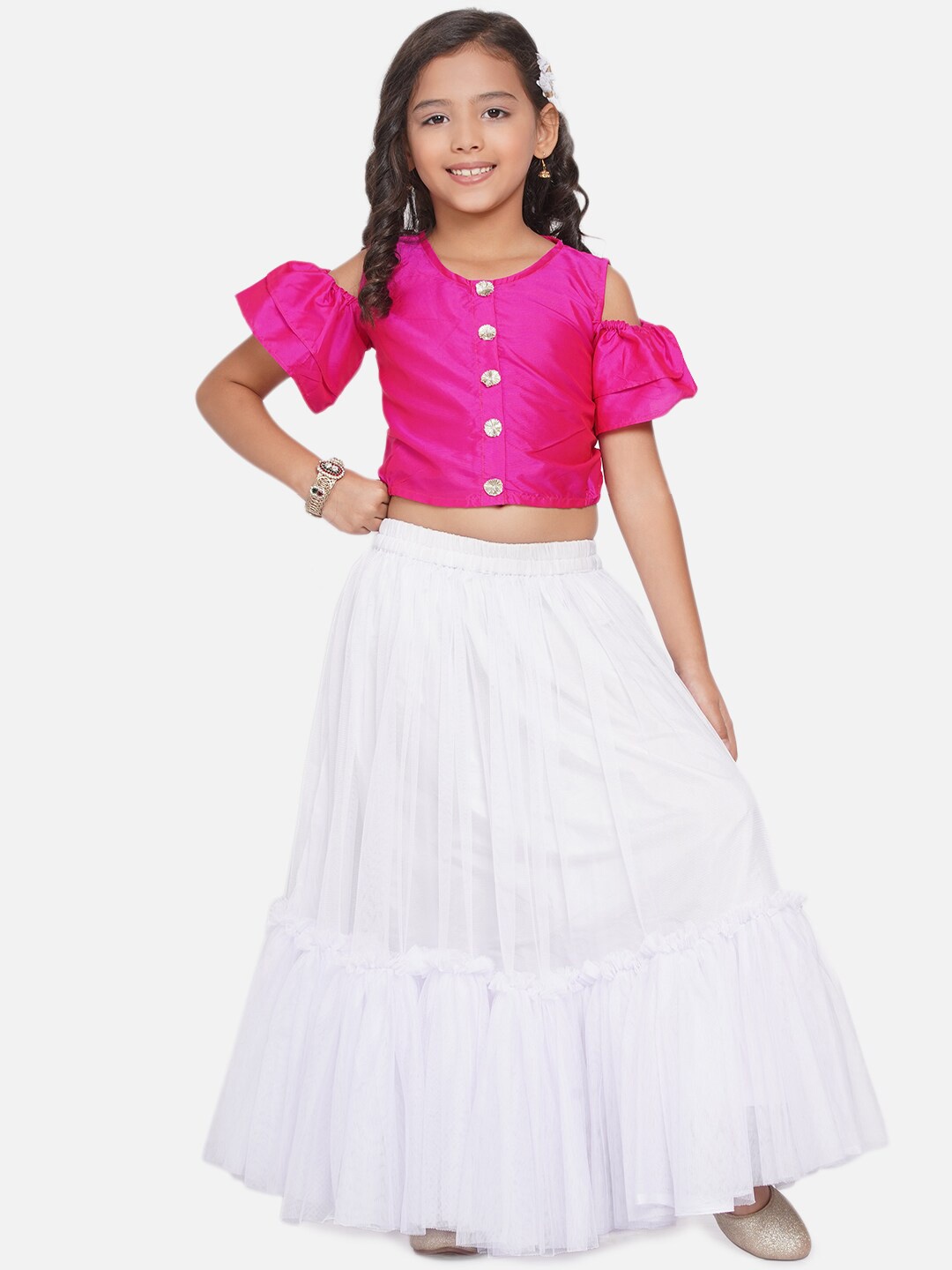 

Modish Couture Girls Ready To Wear Lehenga & Blouse, Pink