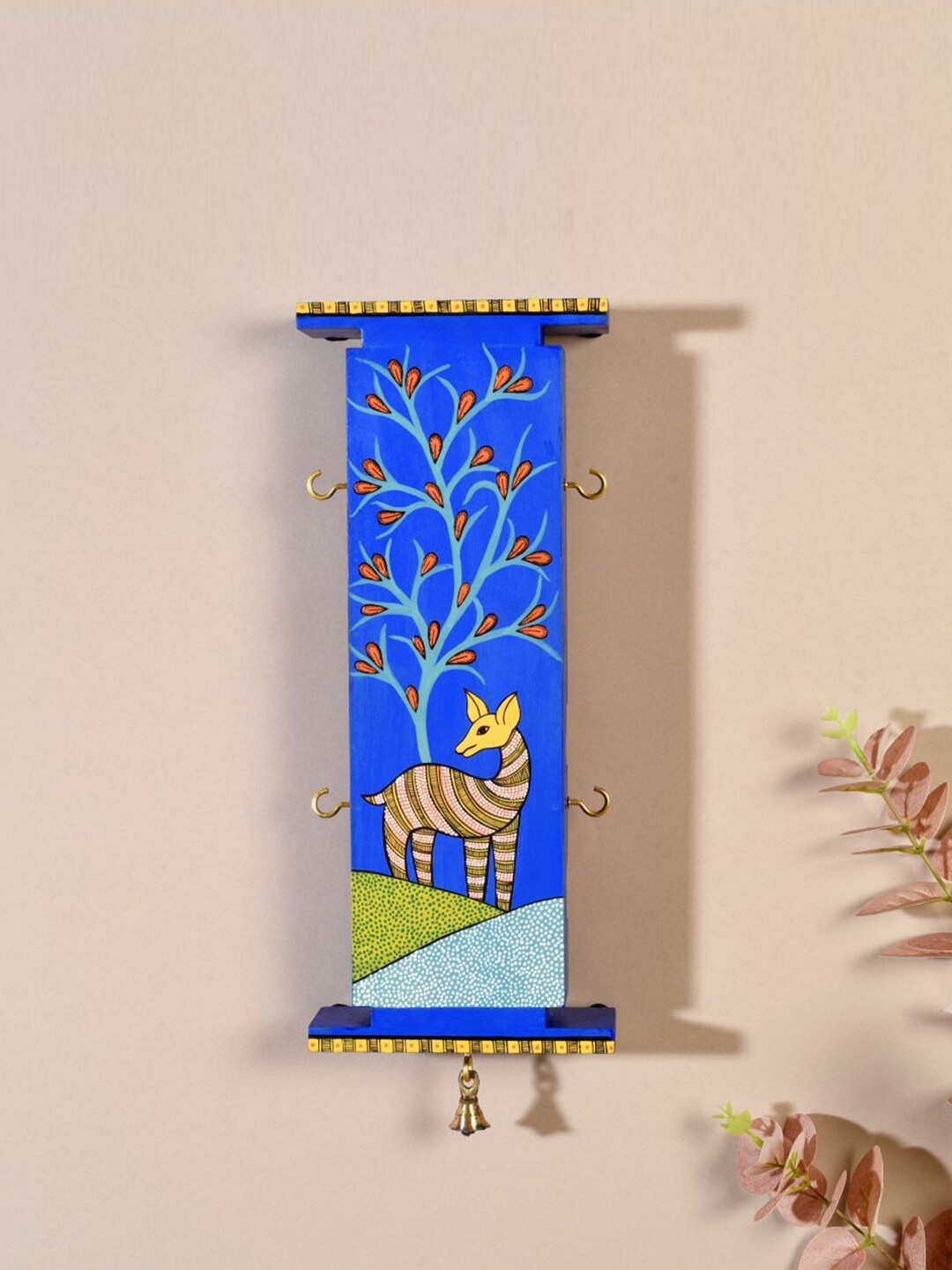 

AAKRITI ART CREATIONS Indigo Blue Deer Key Holders