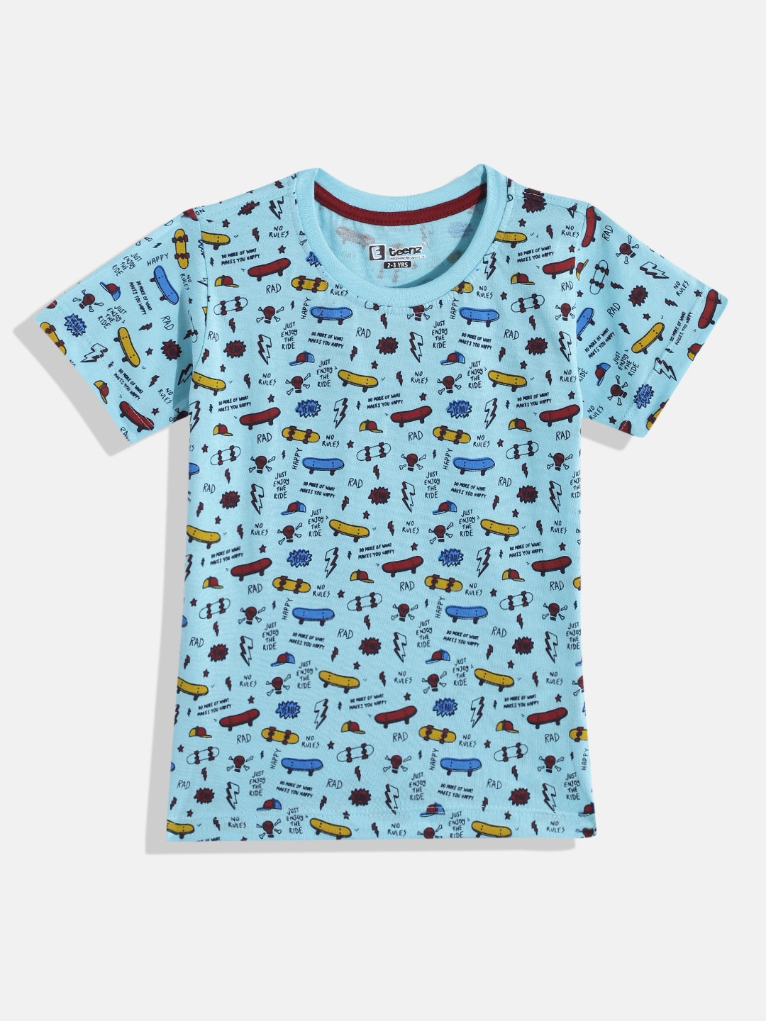 

Eteenz Boys Premium Cotton Conversational Printed T-shirt, Turquoise blue