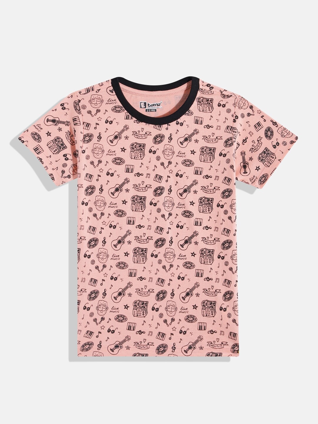 

Eteenz Boys Printed Pure Cotton T-shirt, Pink
