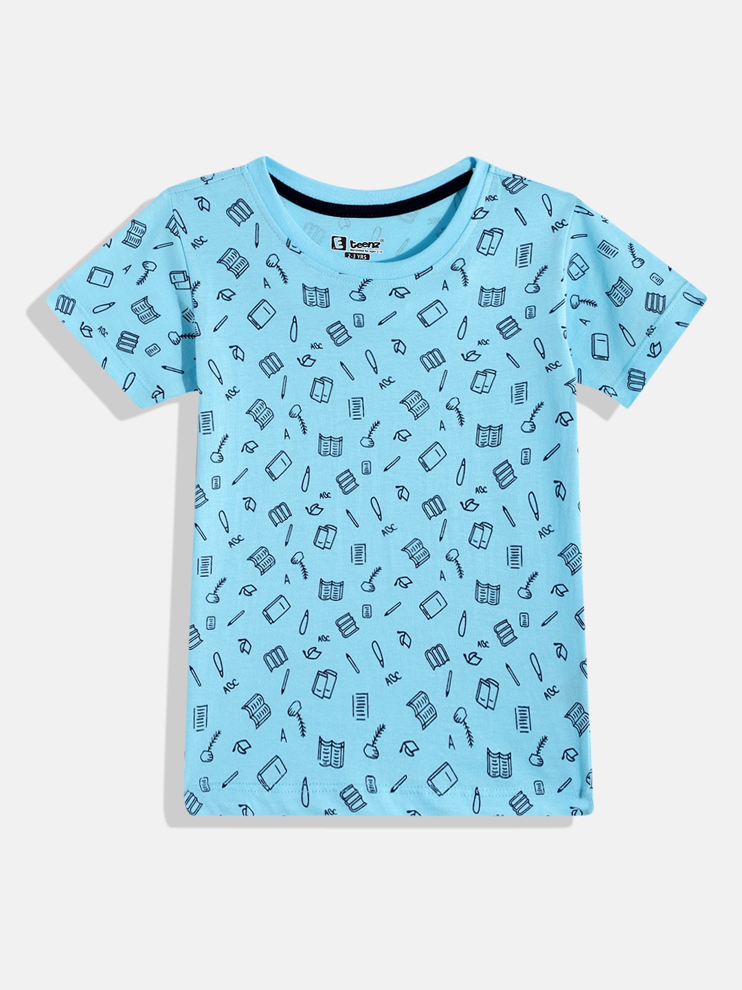 

Eteenz Boys Premium Cotton Conversational Printed T-shirt, Turquoise blue