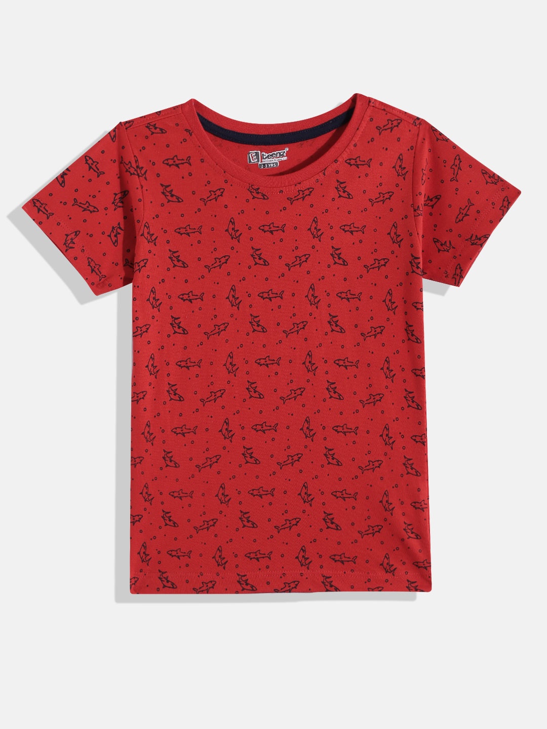 

Eteenz Boys Conversational Printed Premium Cotton T-shirt, Red