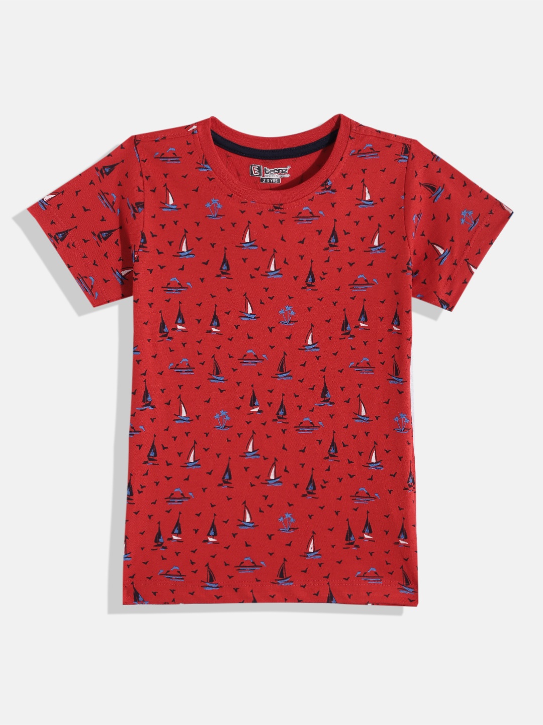 

Eteenz Boys Premium Cotton Conversational Printed T-shirt, Red